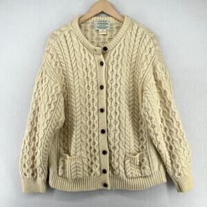 CLADYKNIT Sweater Womens M Irish Heritage Aran Fisherman Traditional Stiches VTG